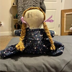 Vintage Sack Doll Handmade Folk Art “Sackers by Winona” 1987 Floral Dress